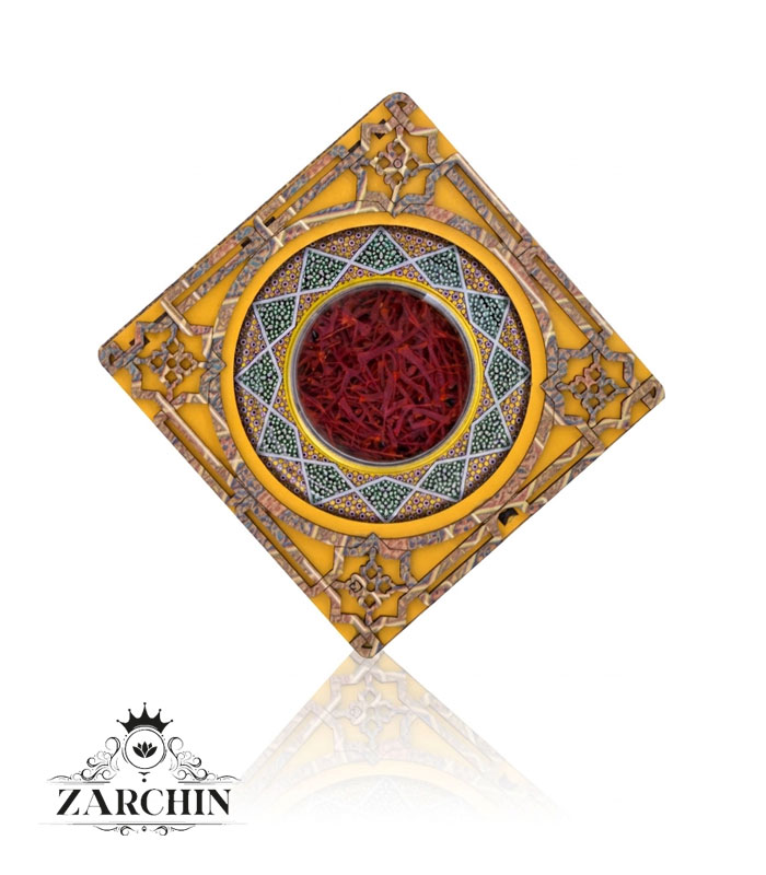 Z11-Yellwo ZARCHIN Super Negin Saffron 1gm - Wooden Gift Box (Yellow) - Image 1