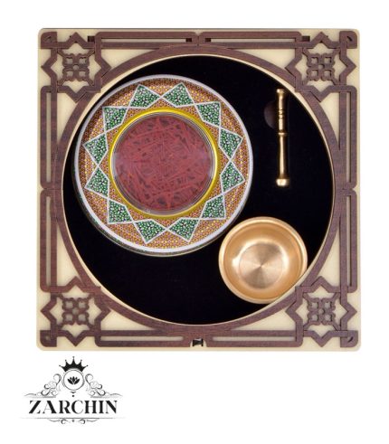 ZARCHIN Wooden Saffron Box with 1g Metal Saffron Container and Mortar-1